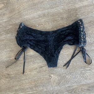 COPY - Allure lace and leather panties- size small. Never worn